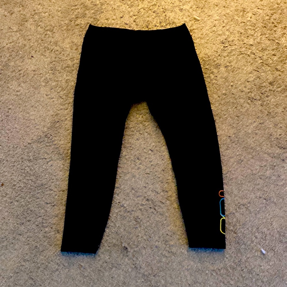 Black leggings with fila logo on the side